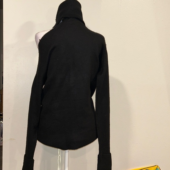 PAIGE Raundi Cold Shoulder Turtleneck Sweater Black XS | - Picture 6 of 11